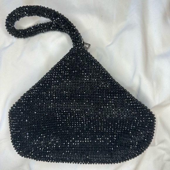 Doris Sparkle Mesh Pouch Black Bag - Picture 2 of 4